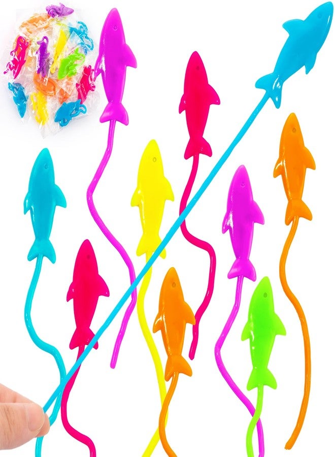 HLARTNET 10 PCS Sticky Shark Toys for Kids, Stretchy Shark Gifts Bulk, Ocean Under Sea Themed Favors Goodie Bags Stuffer, Classroom Prizes Students Rewards - Image 1